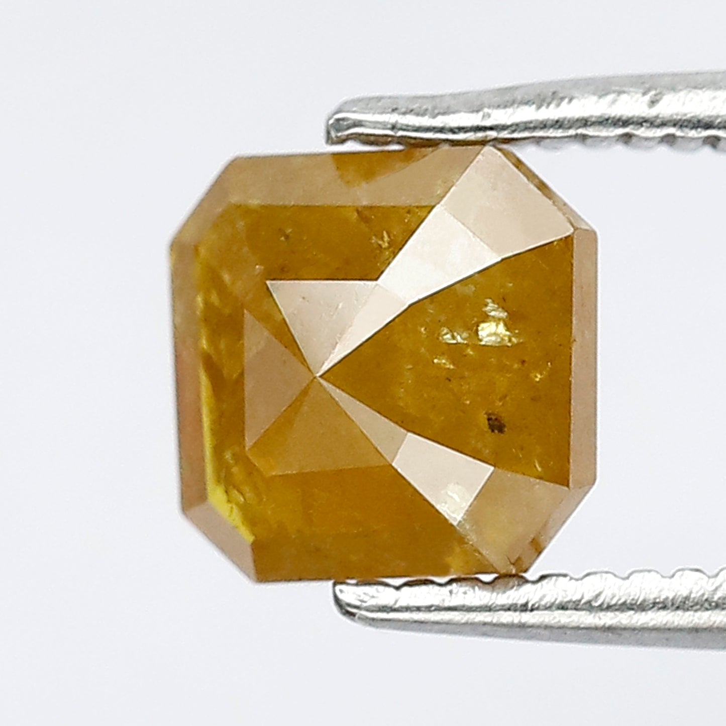 1.38 Ct Radiant Cut Yellowish Rustic Diamond | 6.40 mm Natural Ethically Sourced Loose Diamond