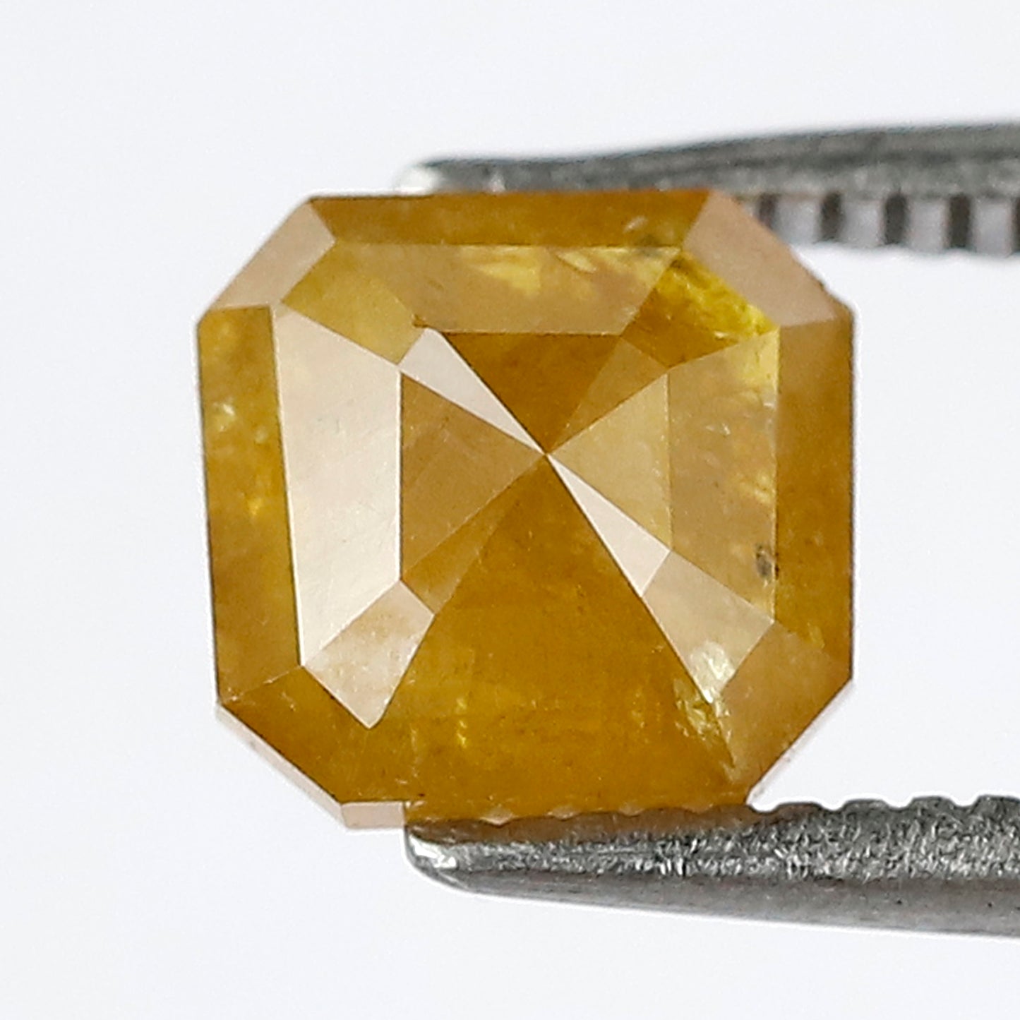 1.38 Ct Radiant Cut Yellowish Rustic Diamond | 6.40 mm Natural Ethically Sourced Loose Diamond