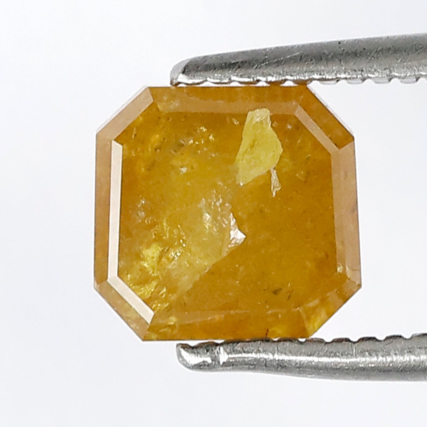 1.38 Ct Radiant Cut Yellowish Rustic Diamond | 6.40 mm Natural Ethically Sourced Loose Diamond
