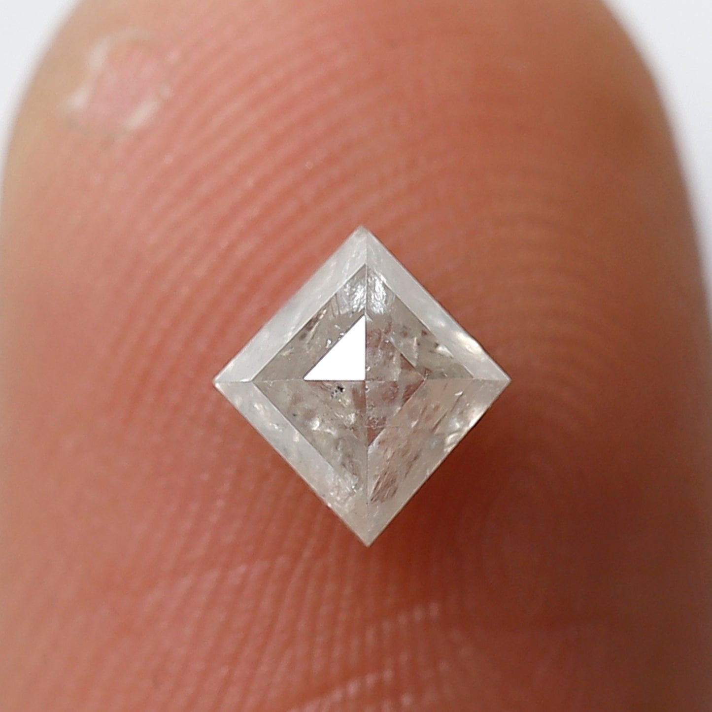 0.69 CT Kite Shape Salt and Pepper Diamond, Natural Misty White Ethical Loose Diamond For Proposal Ring