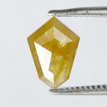 Natural 0.90 CT Shield cut Loose Earth Mined Diamond, Natural Yellowish Translucent Rustic Diamond For Custom Pendant