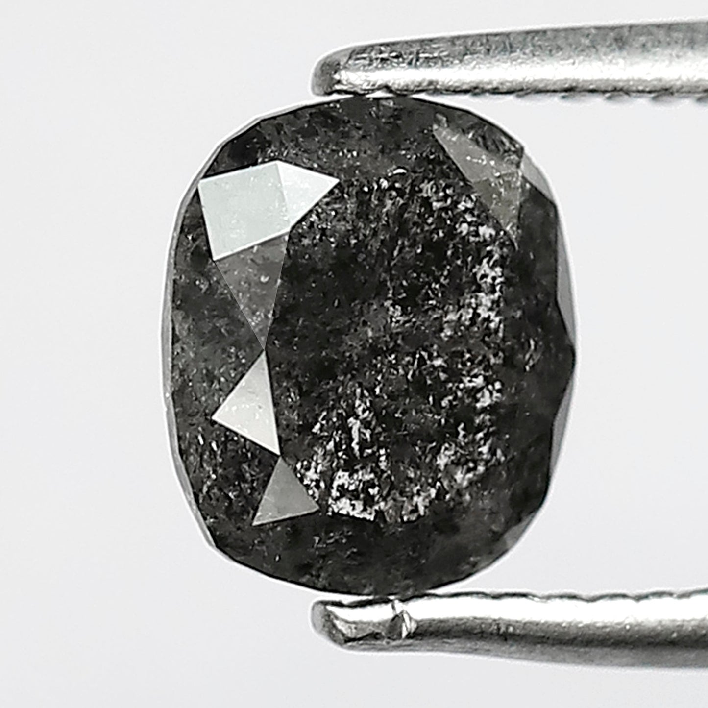 1.28 CT Natural Oval Salt and Pepper Diamond, Earth Mined Gray Black Diamond 6.70 x 5.70 mm Loose Stone for Custom Ring