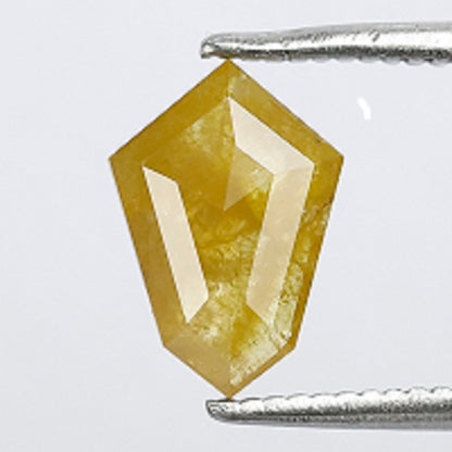 Natural 0.90 CT Shield cut Loose Earth Mined Diamond, Natural Yellowish Translucent Rustic Diamond For Custom Pendant
