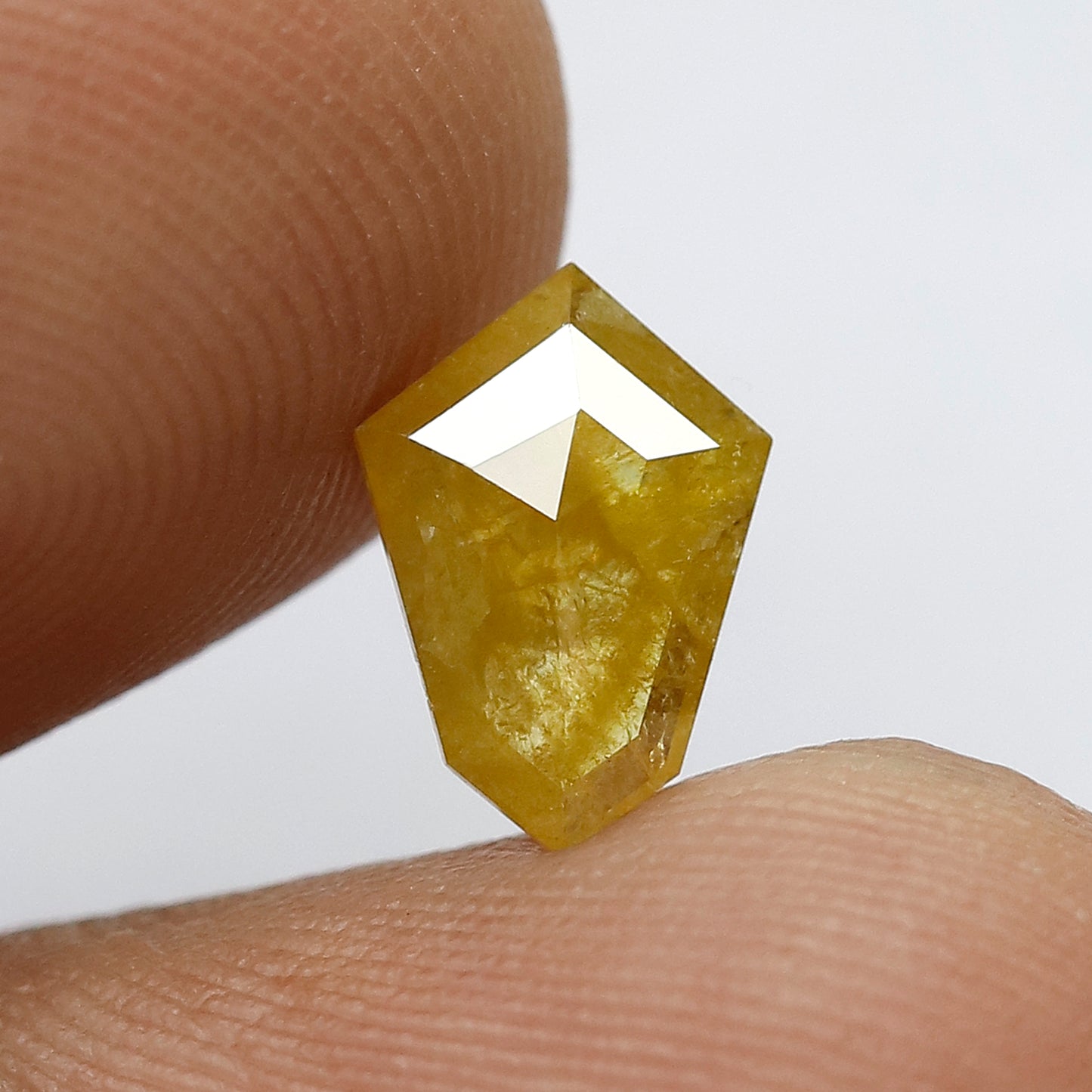 Natural 0.90 CT Shield cut Loose Earth Mined Diamond, Natural Yellowish Translucent Rustic Diamond For Custom Pendant