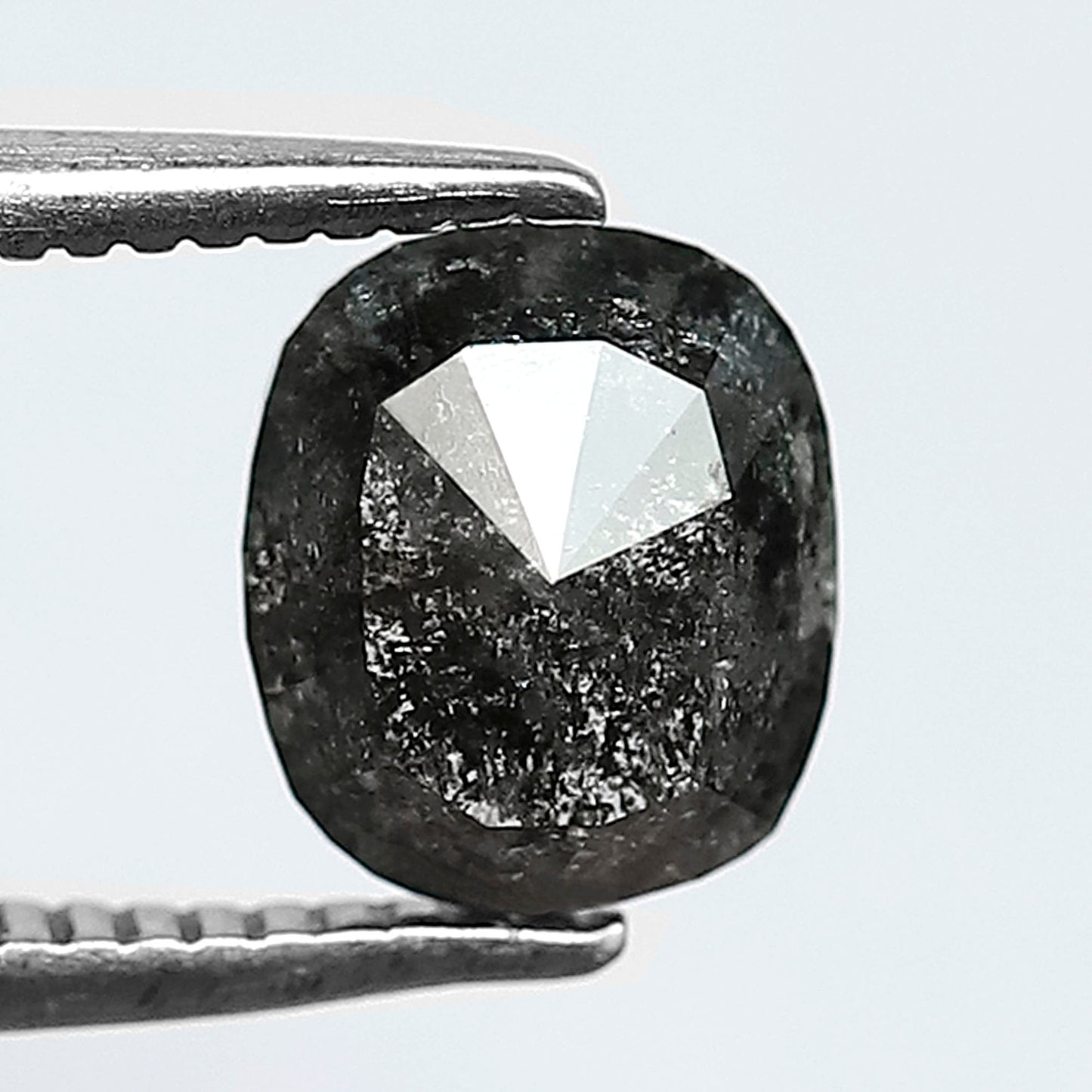 1.28 CT Natural Oval Salt and Pepper Diamond, Earth Mined Gray Black Diamond 6.70 x 5.70 mm Loose Stone for Custom Ring