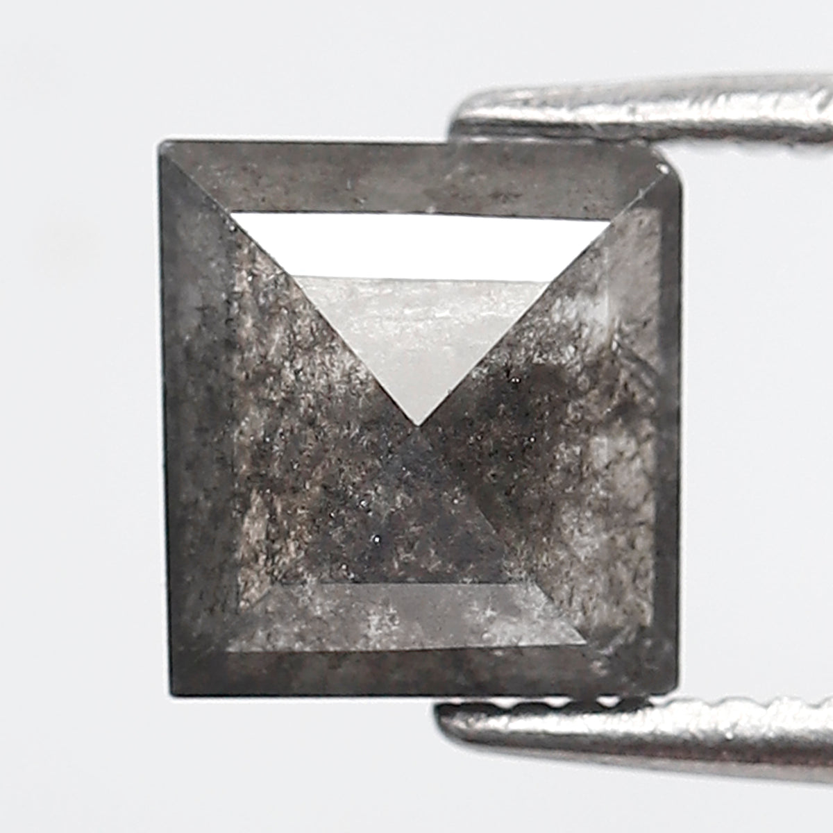 1.50 Ct Square Cut Salt and Pepper Diamond, Natural Gray Black Loose Diamond, Conflict Free Ethical Stone