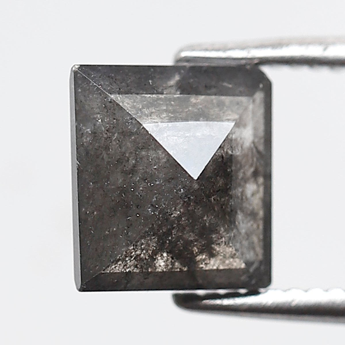 1.50 Ct Square Cut Salt and Pepper Diamond, Natural Gray Black Loose Diamond, Conflict Free Ethical Stone