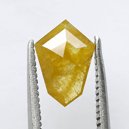 Natural 0.90 CT Shield cut Loose Earth Mined Diamond, Natural Yellowish Translucent Rustic Diamond For Custom Pendant