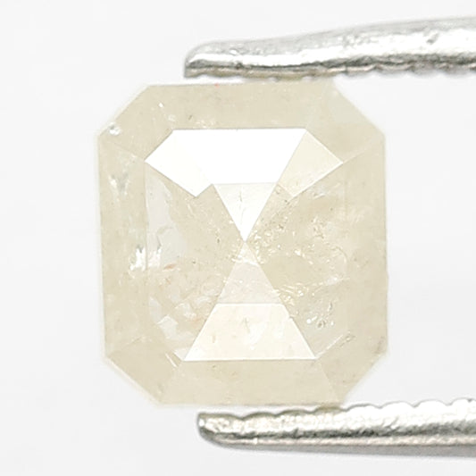 0.88 CT Earth Mined Loose Natural Emerald Shape Diamond Light Yellow Color Rustic Salt and Pepper Diamond For Vintage Style Jewelry
