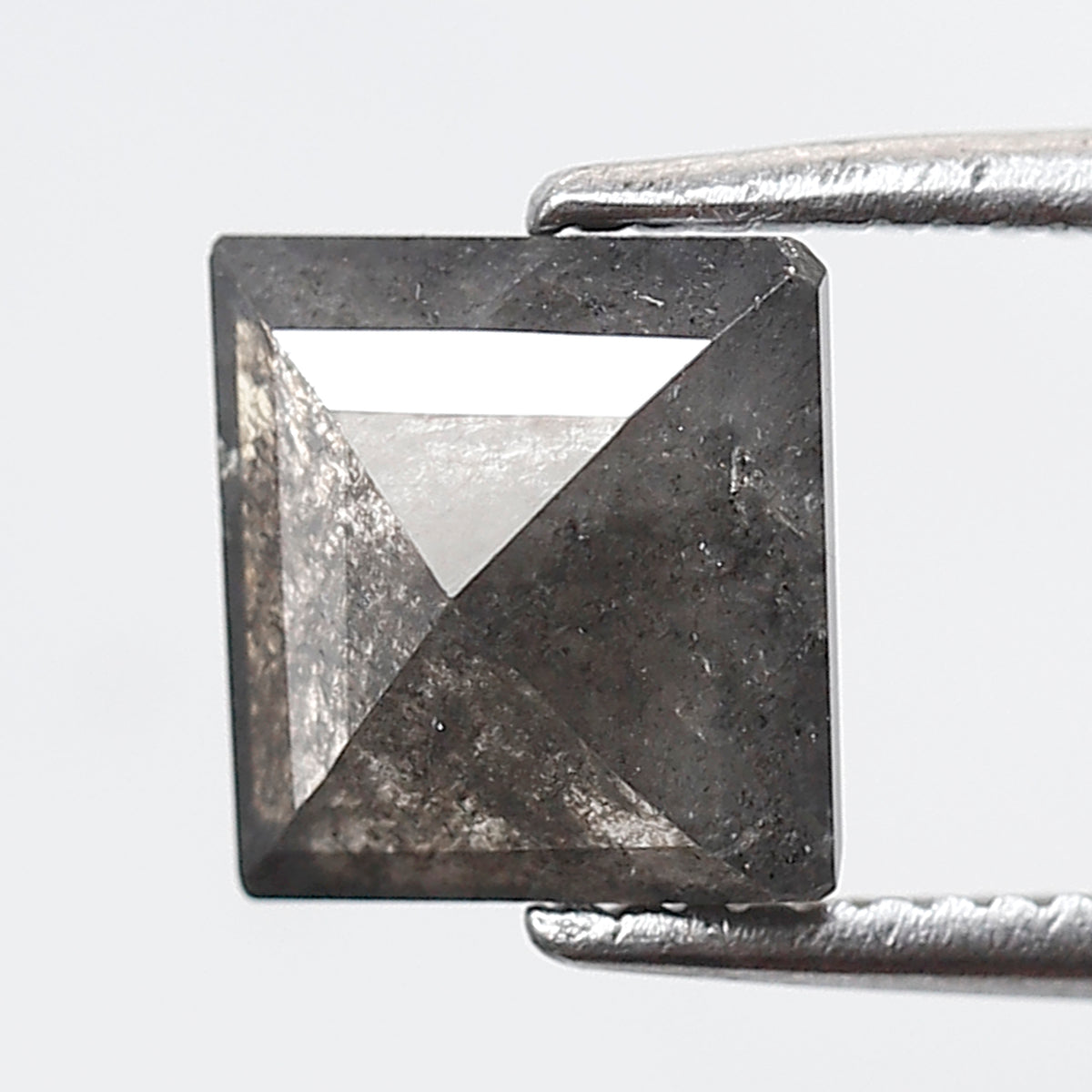 1.50 Ct Square Cut Salt and Pepper Diamond, Natural Gray Black Loose Diamond, Conflict Free Ethical Stone