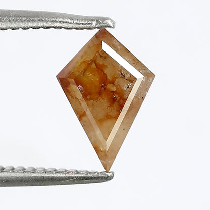 Natural 1.08 Ct Yellowish Red Kite Diamond | 8.70 mm Rustic Ethical Loose Stone for Jewelry