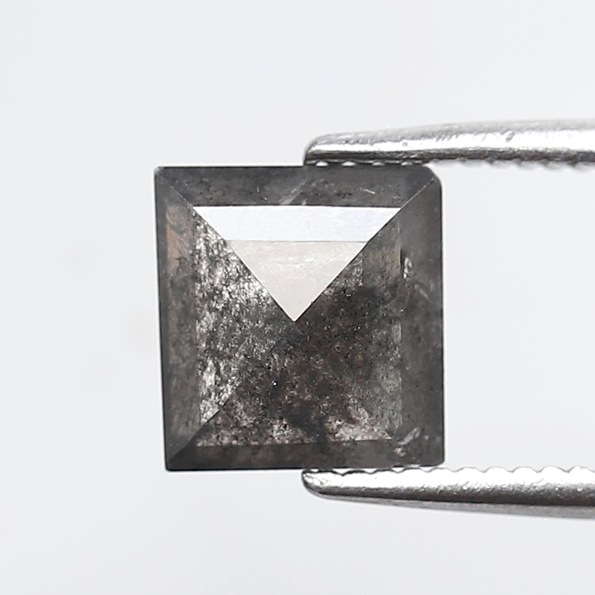 1.50 Ct Square Cut Salt and Pepper Diamond, Natural Gray Black Loose Diamond, Conflict Free Ethical Stone