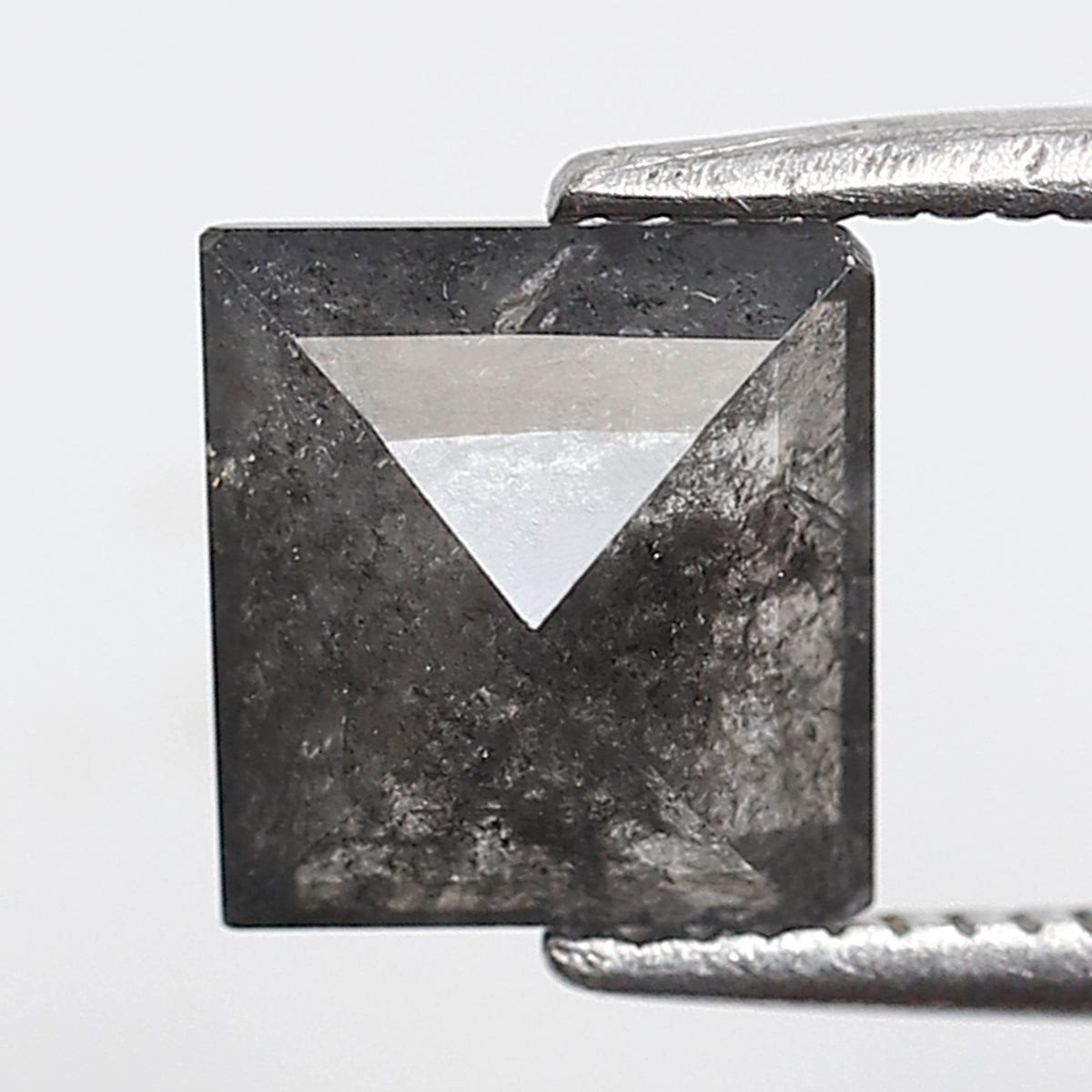 1.50 Ct Square Cut Salt and Pepper Diamond, Natural Gray Black Loose Diamond, Conflict Free Ethical Stone