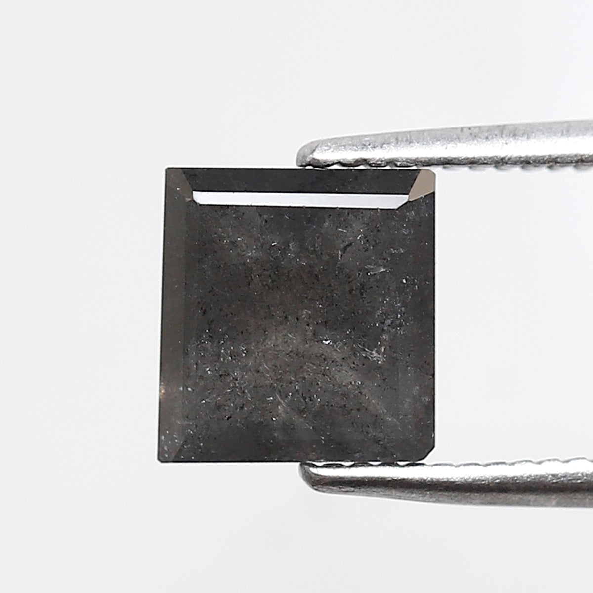 1.50 Ct Square Cut Salt and Pepper Diamond, Natural Gray Black Loose Diamond, Conflict Free Ethical Stone