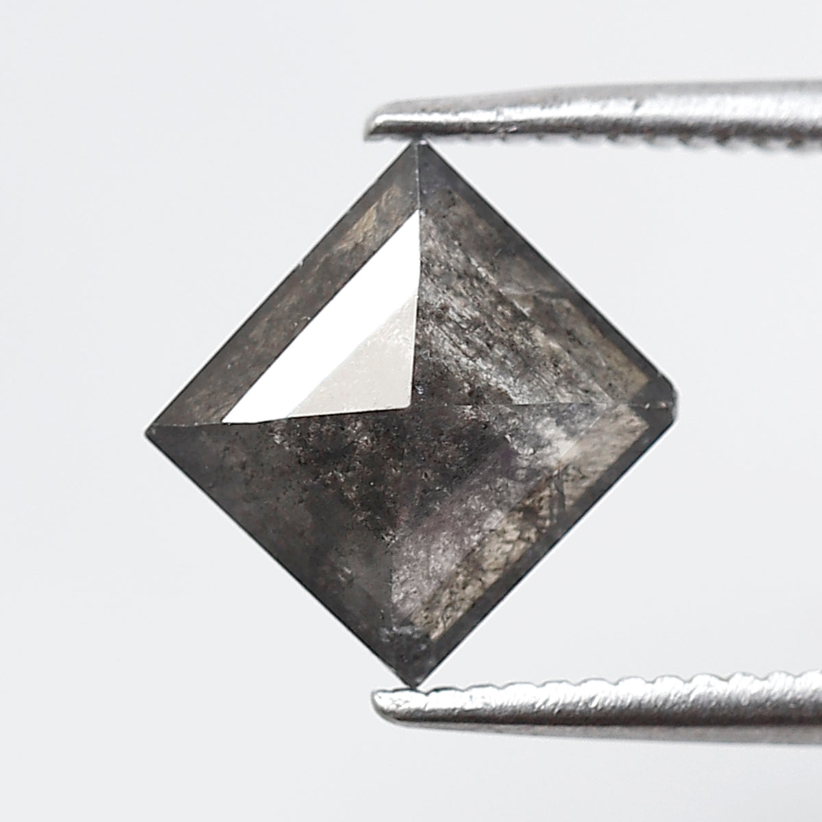 1.50 Ct Square Cut Salt and Pepper Diamond, Natural Gray Black Loose Diamond, Conflict Free Ethical Stone