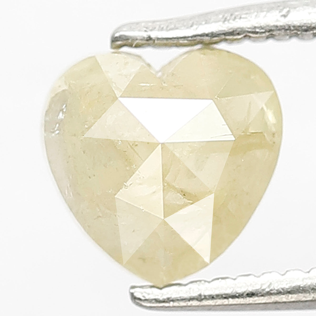 0.89 CT Fancy Yellow Color Diamond Loose Natural Heart Shape Diamond Ethically Sourced 6 MM Salt and Pepper Rustic Diamond