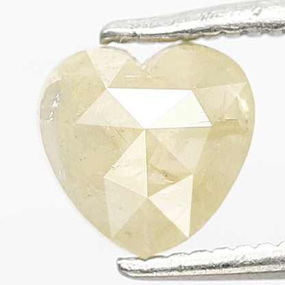 0.89 CT Fancy Yellow Color Diamond Loose Natural Heart Shape Diamond Ethically Sourced 6 MM Salt and Pepper Rustic Diamond