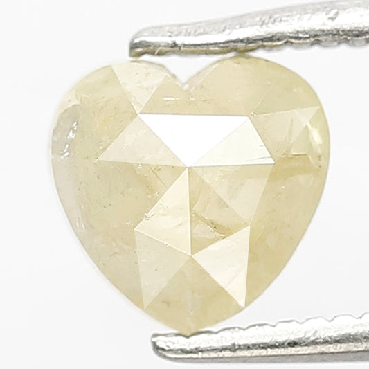 0.89 CT Fancy Yellow Color Diamond Loose Natural Heart Shape Diamond Ethically Sourced 6 MM Salt and Pepper Rustic Diamond