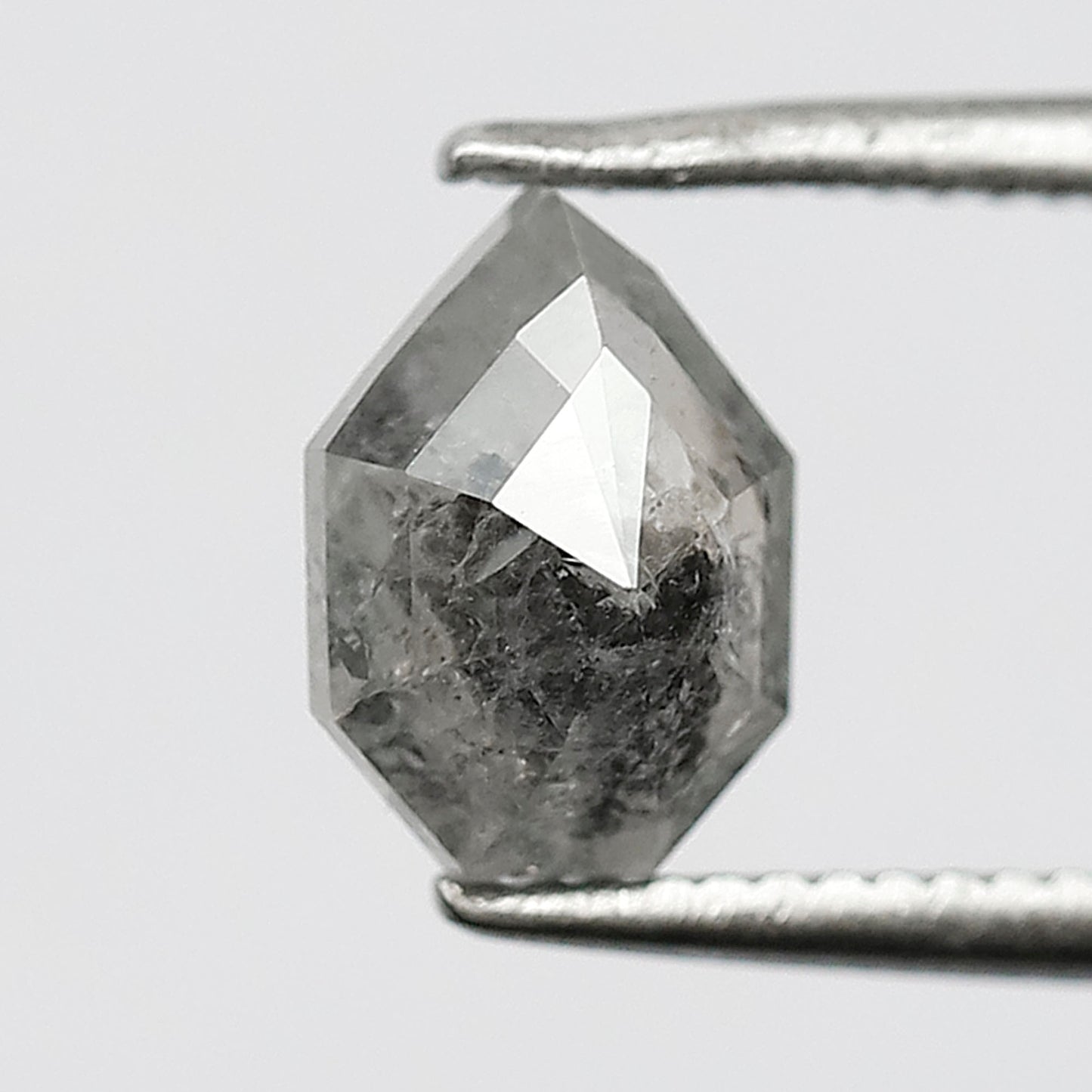 Unique 1.20 CT Modified Shield Cut Salt & Pepper Diamond, Natural Misty White Loose Diamond 7.30x5.40 mm for Ring Design