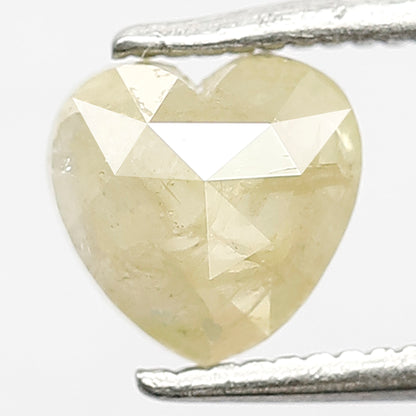 0.89 CT Fancy Yellow Color Diamond Loose Natural Heart Shape Diamond Ethically Sourced 6 MM Salt and Pepper Rustic Diamond