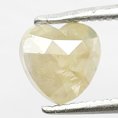 0.89 CT Fancy Yellow Color Diamond Loose Natural Heart Shape Diamond Ethically Sourced 6 MM Salt and Pepper Rustic Diamond