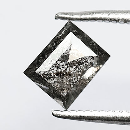 0.93 Carat Baguette Cut Salt and Pepper Diamond, Natural Gray Black Ethical Loose Diamond for Fine Jewelry