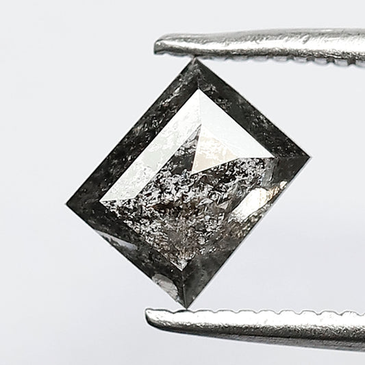 0.93 Carat Baguette Cut Salt and Pepper Diamond, Natural Gray Black Ethical Loose Diamond for Fine Jewelry
