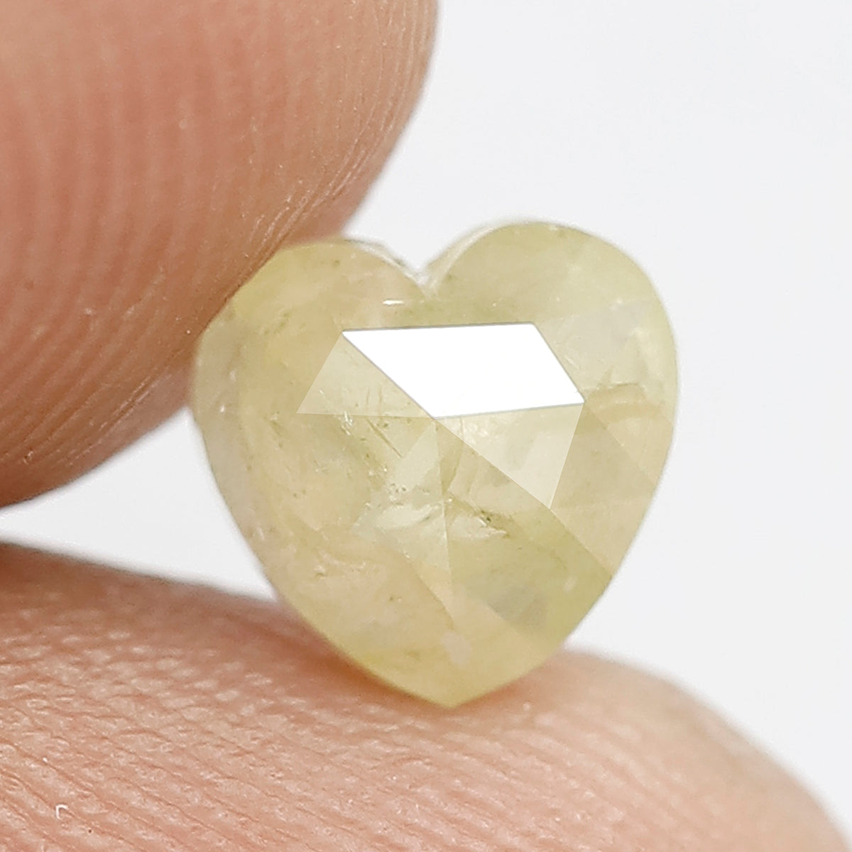 0.89 CT Fancy Yellow Color Diamond Loose Natural Heart Shape Diamond Ethically Sourced 6 MM Salt and Pepper Rustic Diamond