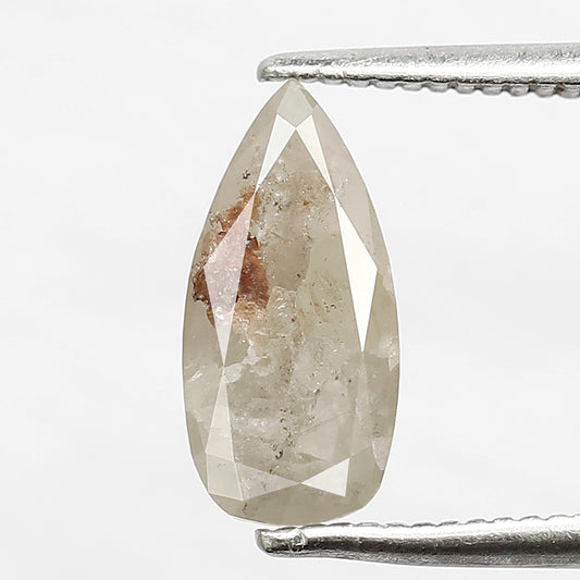 10.7 MM Long Pear Shape Diamond 1.29 CT Natural Grayish Red Color Diamond Conflict Free Salt and Pepper Rustic Diamond