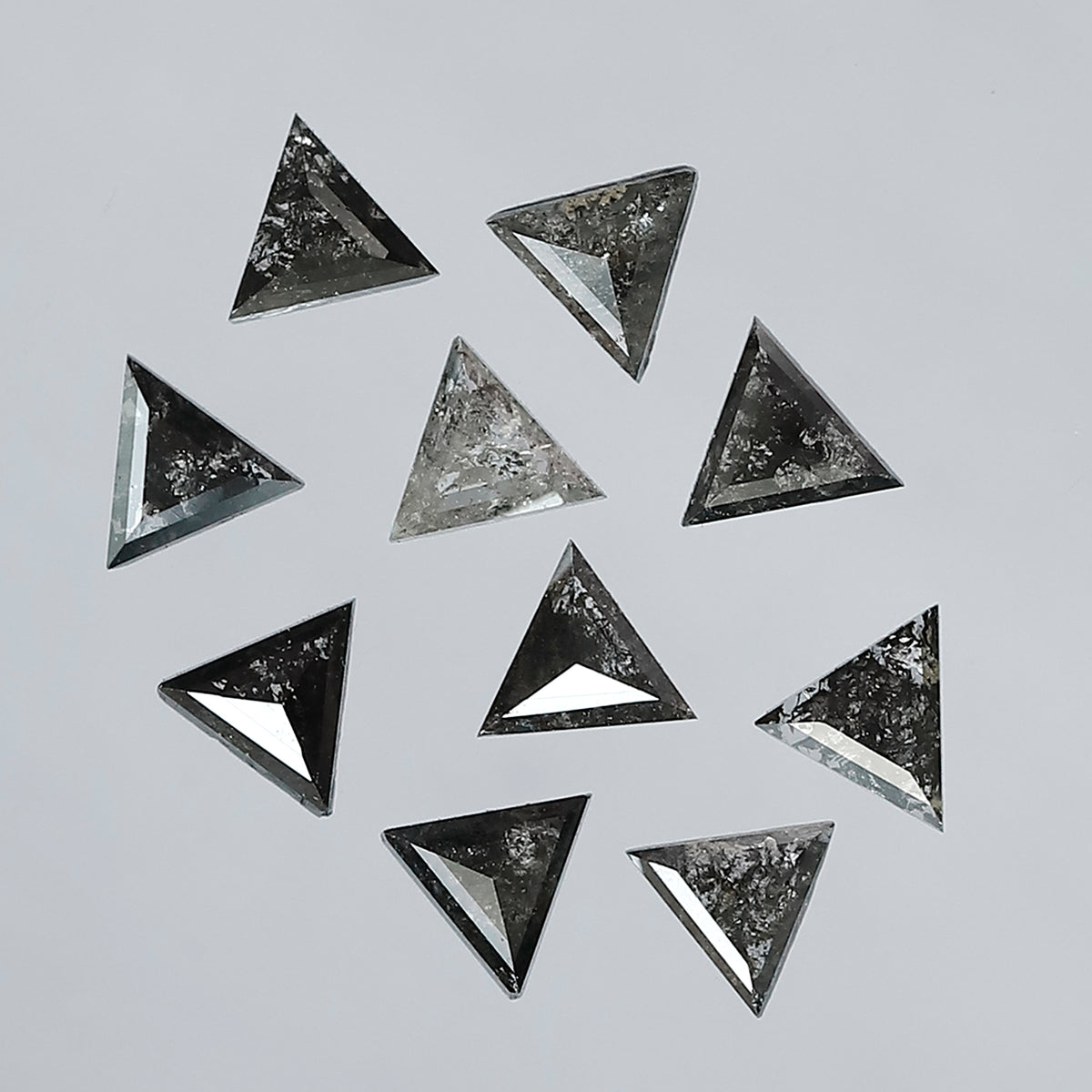 Natural Triangle Cut Salt and Pepper Diamond Lot – 1.42 Carat Gray Black Loose Diamonds for Jewelry Making