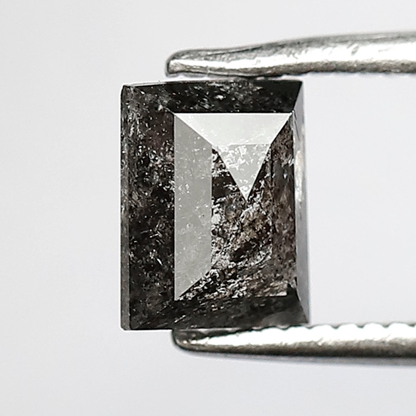 0.93 Carat Baguette Cut Salt and Pepper Diamond, Natural Gray Black Ethical Loose Diamond for Fine Jewelry