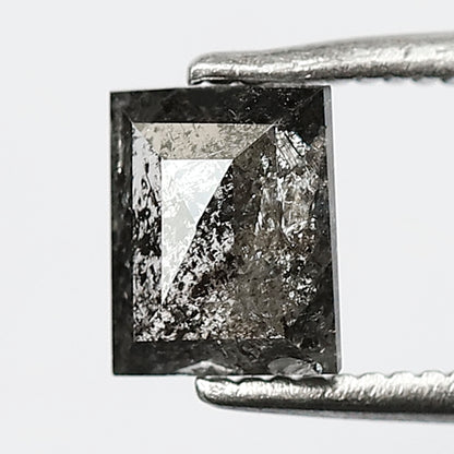 0.93 Carat Baguette Cut Salt and Pepper Diamond, Natural Gray Black Ethical Loose Diamond for Fine Jewelry