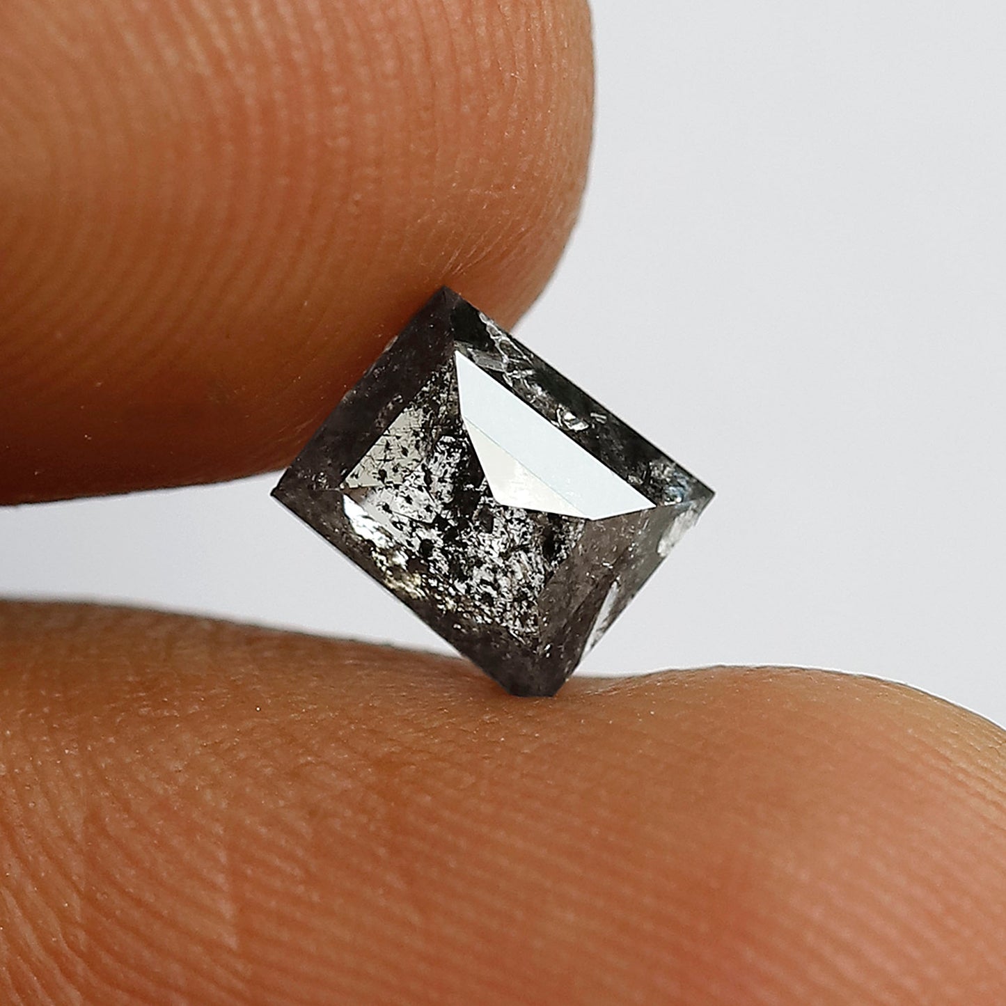 0.93 Carat Baguette Cut Salt and Pepper Diamond, Natural Gray Black Ethical Loose Diamond for Fine Jewelry