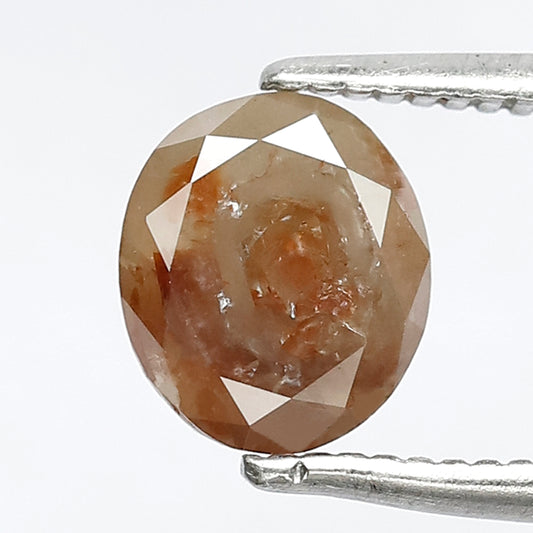 1.25 CT Oval Shape Loose Diamond, 6.90 MM Natural Grayish Red Rustic Diamond For Engagement Ring