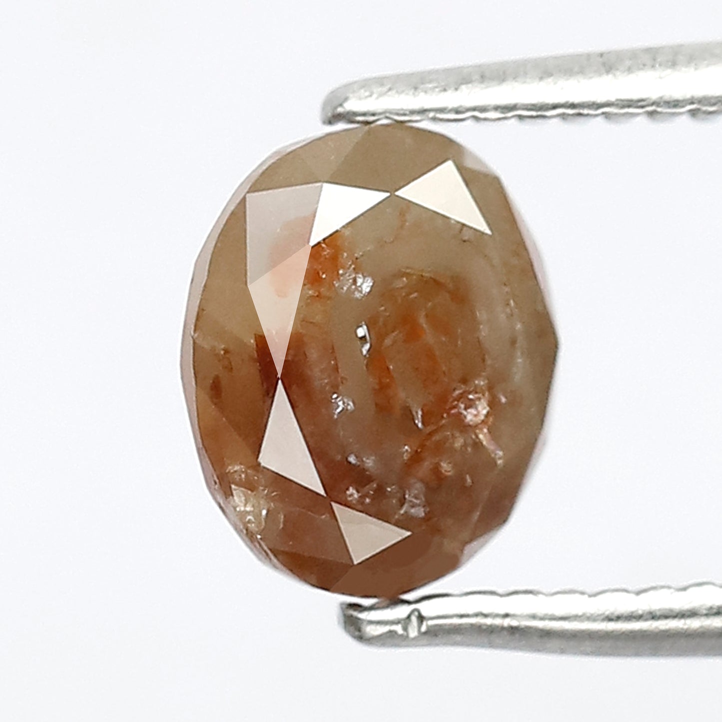 1.25 CT Oval Shape Loose Diamond, 6.90 MM Natural Grayish Red Rustic Diamond For Engagement Ring