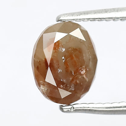 1.25 CT Oval Shape Loose Diamond, 6.90 MM Natural Grayish Red Rustic Diamond For Engagement Ring