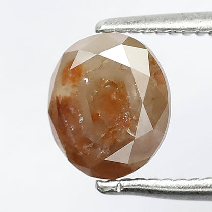 1.25 CT Oval Shape Loose Diamond, 6.90 MM Natural Grayish Red Rustic Diamond For Engagement Ring