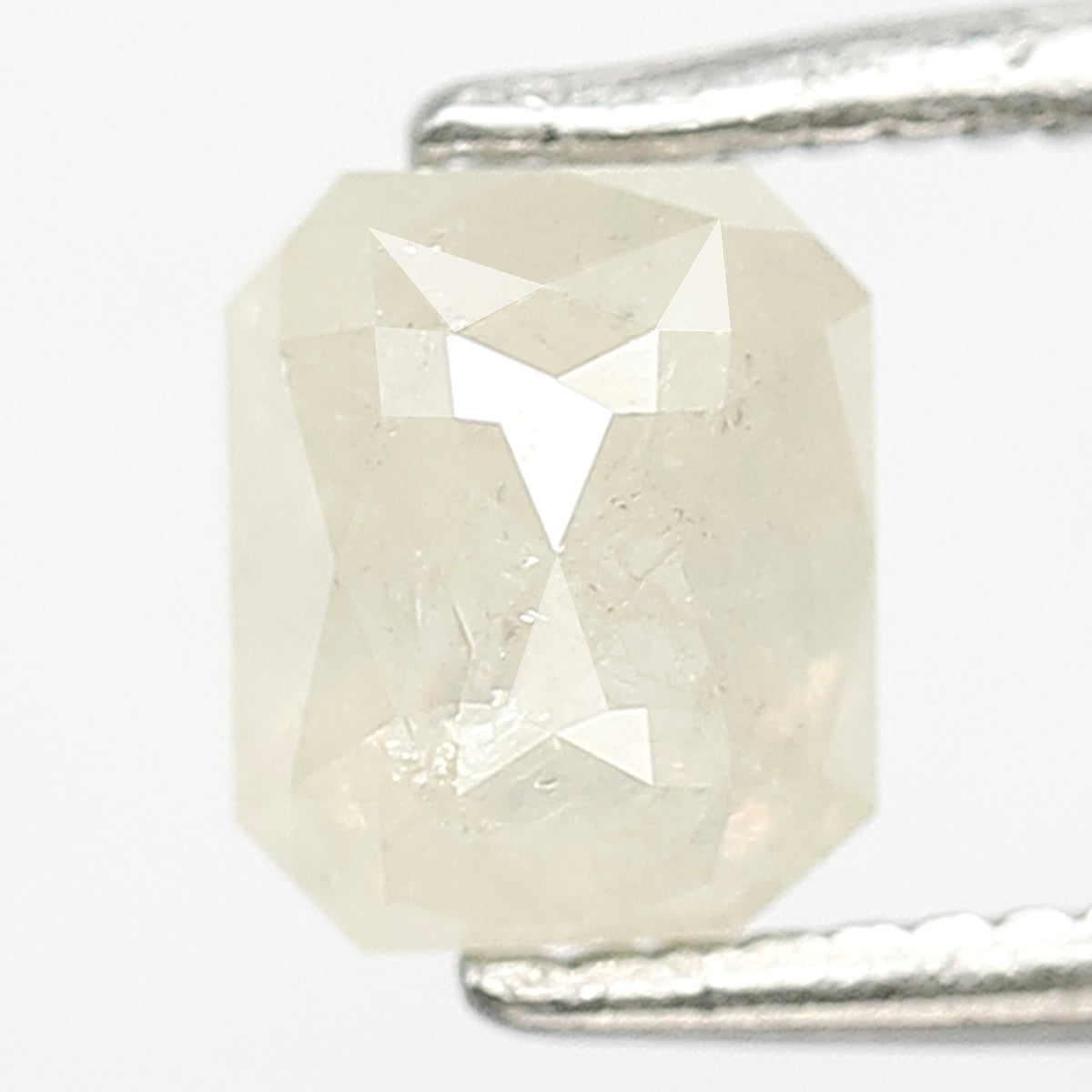 0.99 CT Aschher Shape Diamond Loose Natural 6 MM Fancy Misty White Color Diamond Rustic Salt and Pepper Diamond Engagement Ring