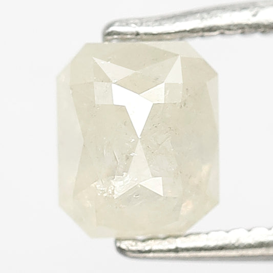 0.99 CT Aschher Shape Diamond Loose Natural 6 MM Fancy Misty White Color Diamond Rustic Salt and Pepper Diamond Engagement Ring
