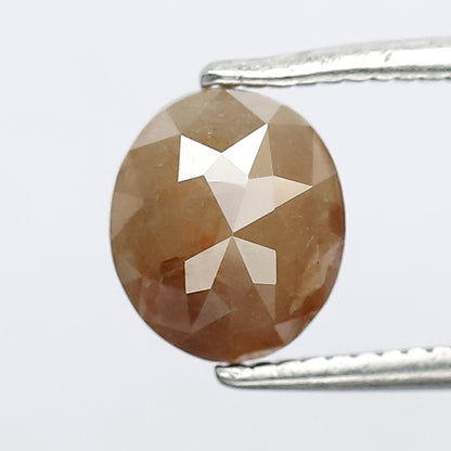 1.25 CT Oval Shape Loose Diamond, 6.90 MM Natural Grayish Red Rustic Diamond For Engagement Ring