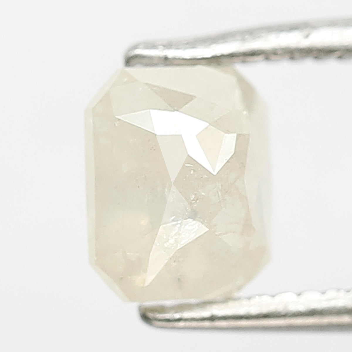 0.99 CT Aschher Shape Diamond Loose Natural 6 MM Fancy Misty White Color Diamond Rustic Salt and Pepper Diamond Engagement Ring