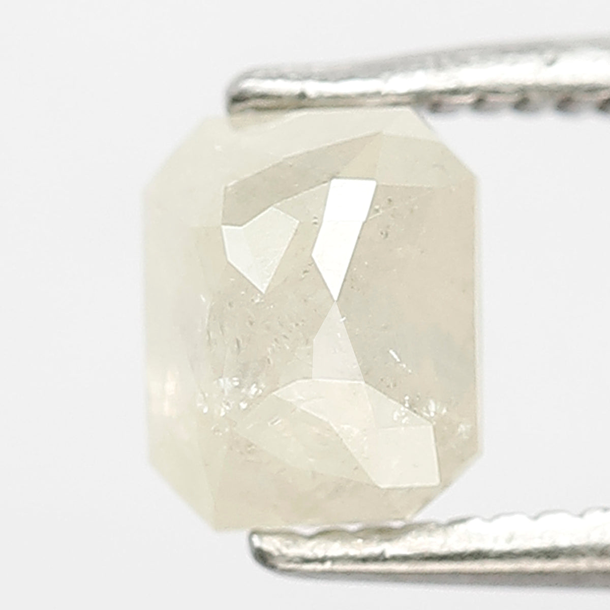 0.99 CT Aschher Shape Diamond Loose Natural 6 MM Fancy Misty White Color Diamond Rustic Salt and Pepper Diamond Engagement Ring