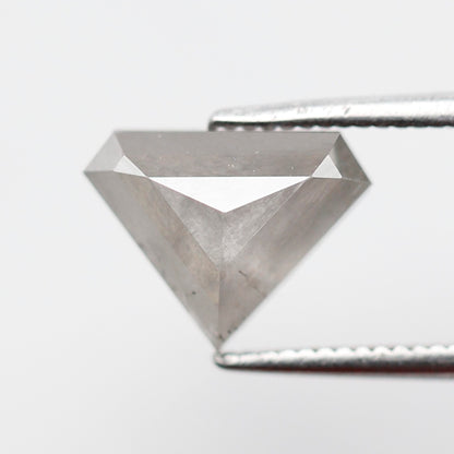 Geometric Cut 1.88 Ct Salt and Pepper Diamond, Natural Grayish Diamond, Loose Stone for Custom Wedding Band