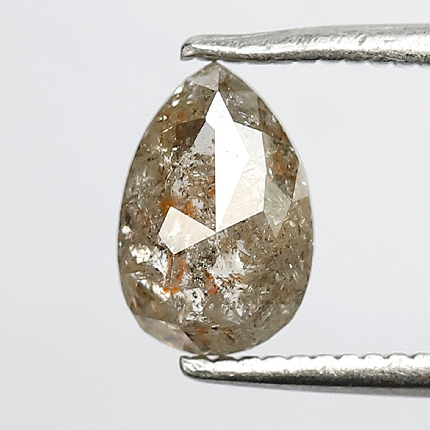 0.94 Ct Pear Shape Salt & Pepper Diamond, 7.60 mm Natural Light Brown Conflict Free Loose Diamond for Engagement Ring
