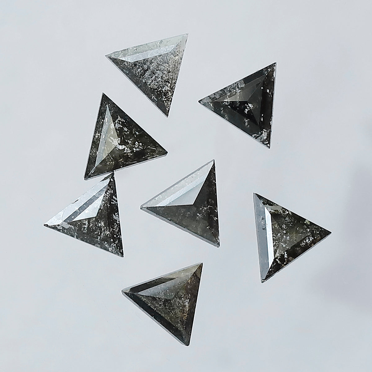 Triangle Cut Salt and Pepper Diamond Lot 1.36 CT | Natural Gray Black Loose Diamonds | 4.40 x 4.40 mm Earth Mined Diamonds