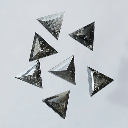 Triangle Cut Salt and Pepper Diamond Lot 1.36 CT | Natural Gray Black Loose Diamonds | 4.40 x 4.40 mm Earth Mined Diamonds
