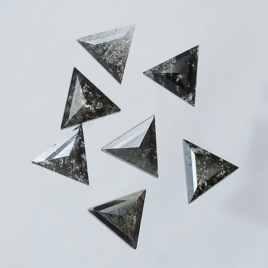 Triangle Cut Salt and Pepper Diamond Lot 1.36 CT | Natural Gray Black Loose Diamonds | 4.40 x 4.40 mm Earth Mined Diamonds
