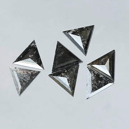 Triangle Cut Salt and Pepper Diamond Lot 1.36 CT | Natural Gray Black Loose Diamonds | 4.40 x 4.40 mm Earth Mined Diamonds