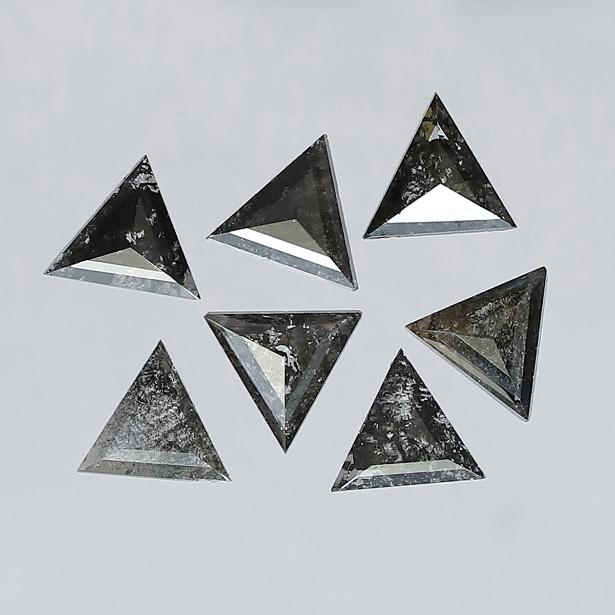 Triangle Cut Salt and Pepper Diamond Lot 1.36 CT | Natural Gray Black Loose Diamonds | 4.40 x 4.40 mm Earth Mined Diamonds