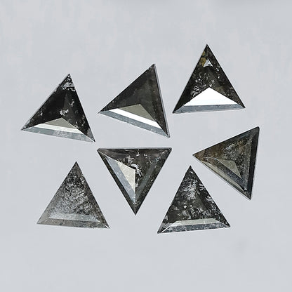 Triangle Cut Salt and Pepper Diamond Lot 1.36 CT | Natural Gray Black Loose Diamonds | 4.40 x 4.40 mm Earth Mined Diamonds